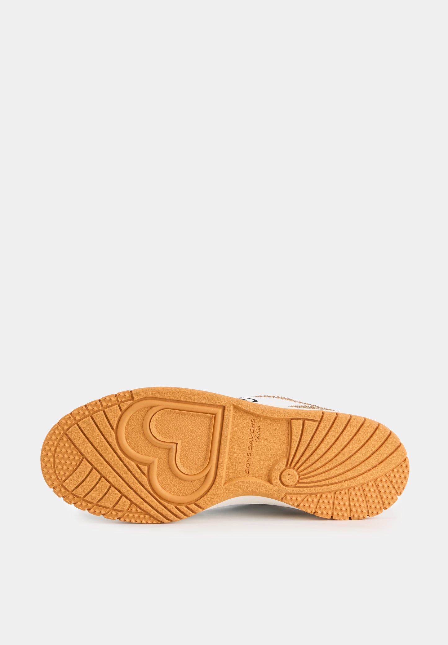 Baskets en cuir-Serena-Blanc Glitter Gold