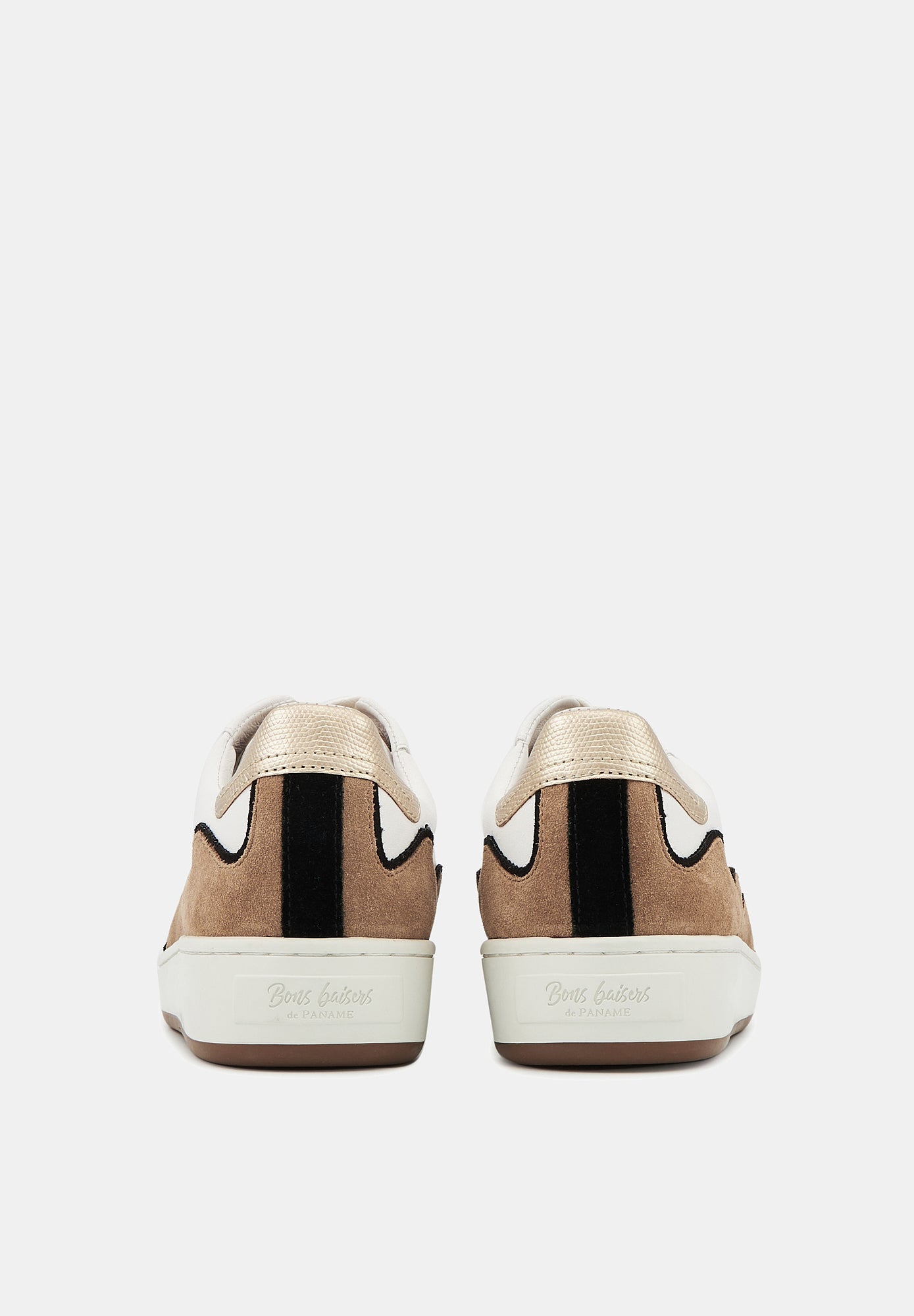Baskets en cuir-Loulou-Blanc Gold Suede