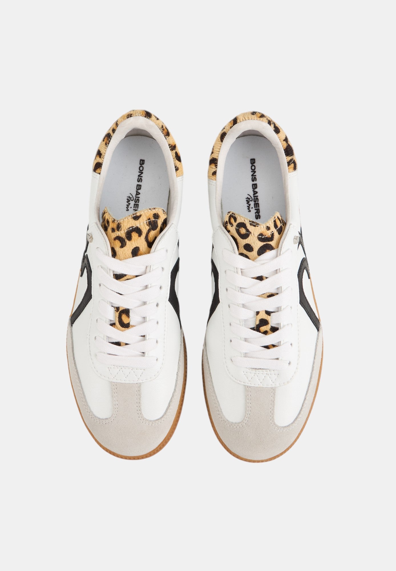 Baskets en cuir-Billie-Blanc Leopard Noir