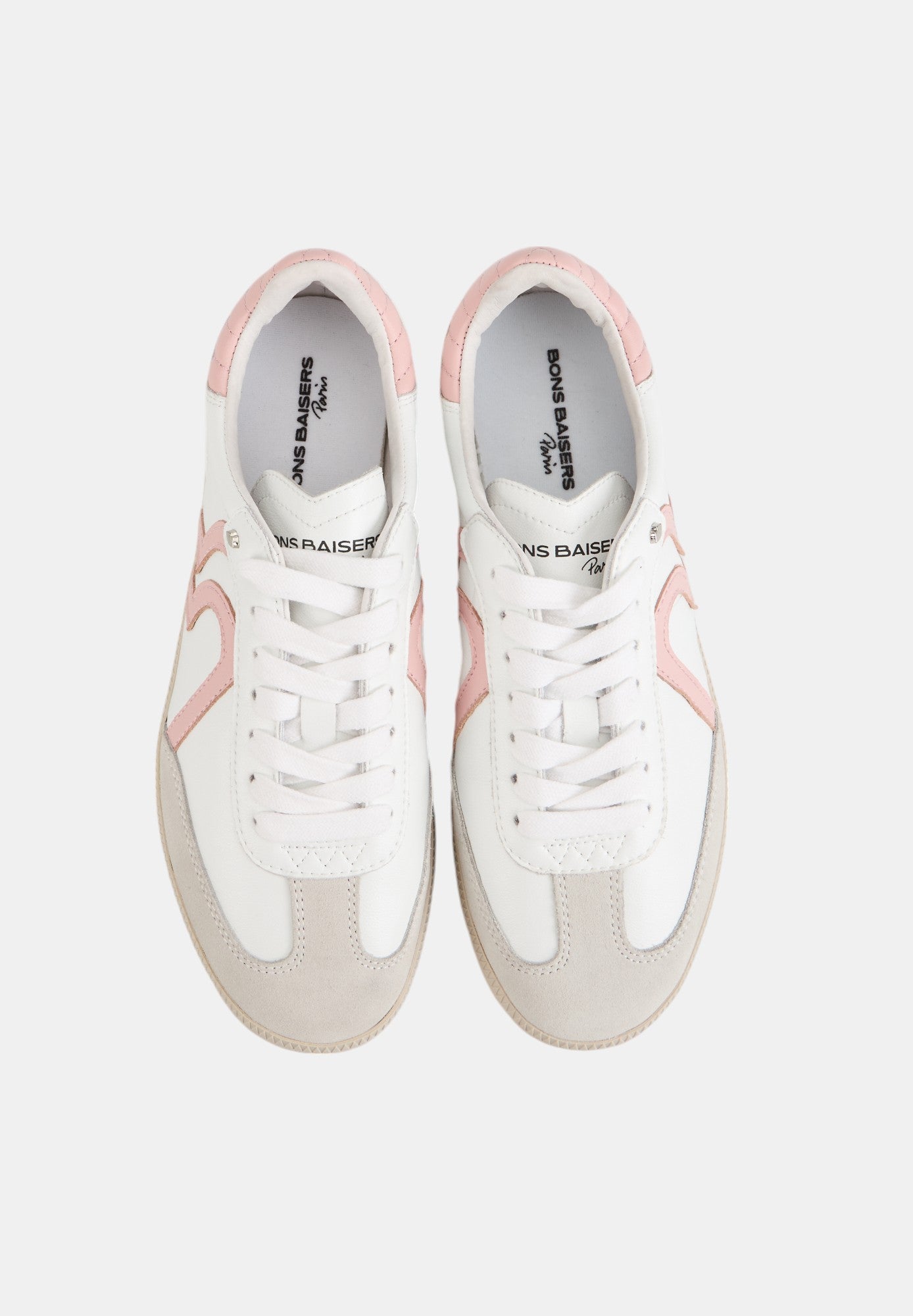 Baskets en cuir-Billie-Blanc Rose