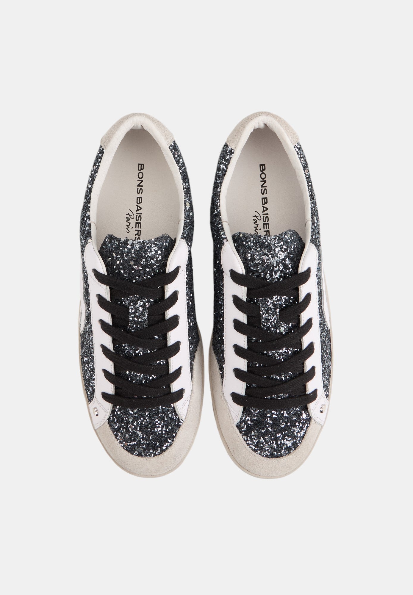 Baskets en cuir-Colette-Glitter Noir