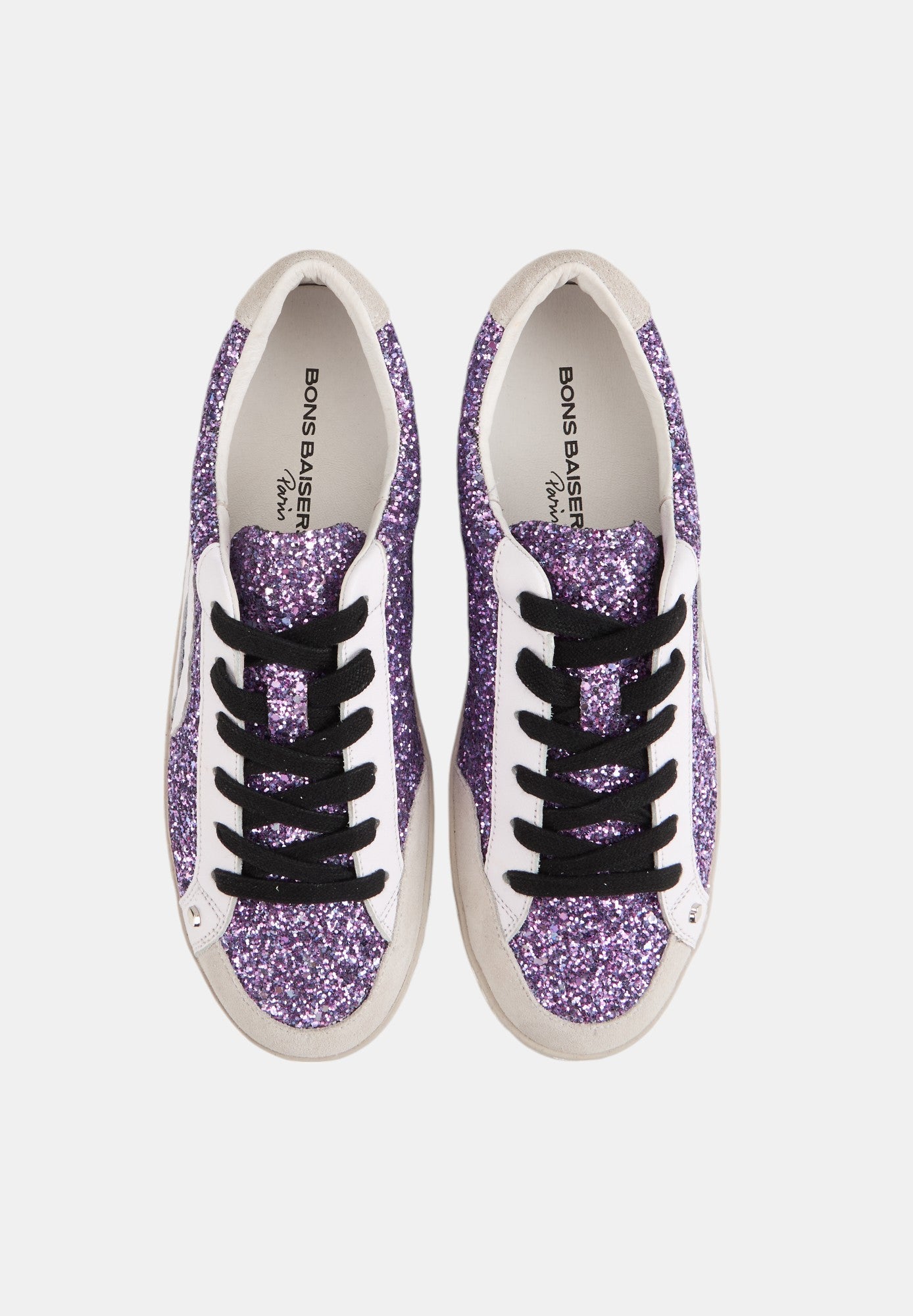 Baskets en cuir-Colette-Glitter Violet