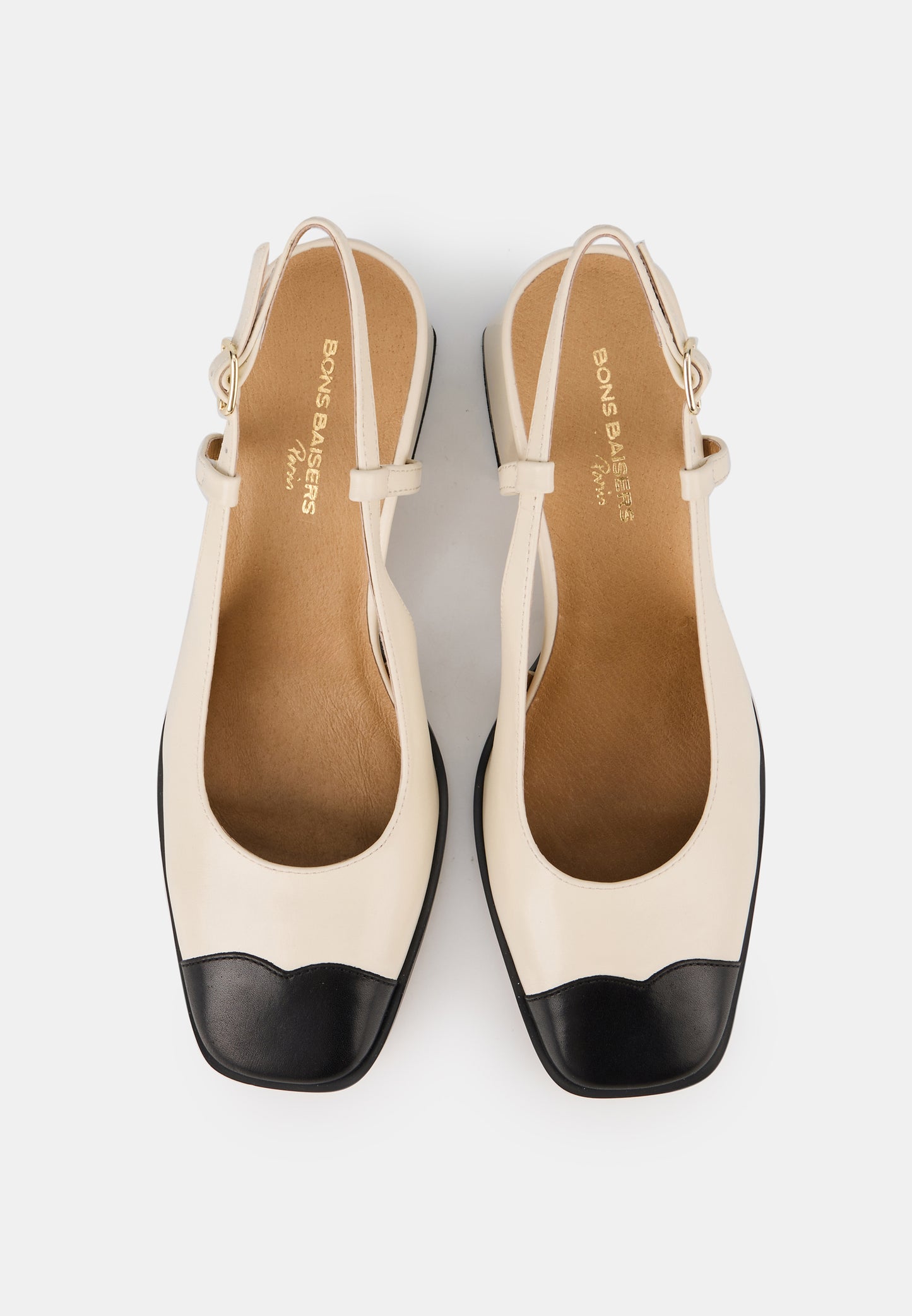 Denise-Beige/Black Leather