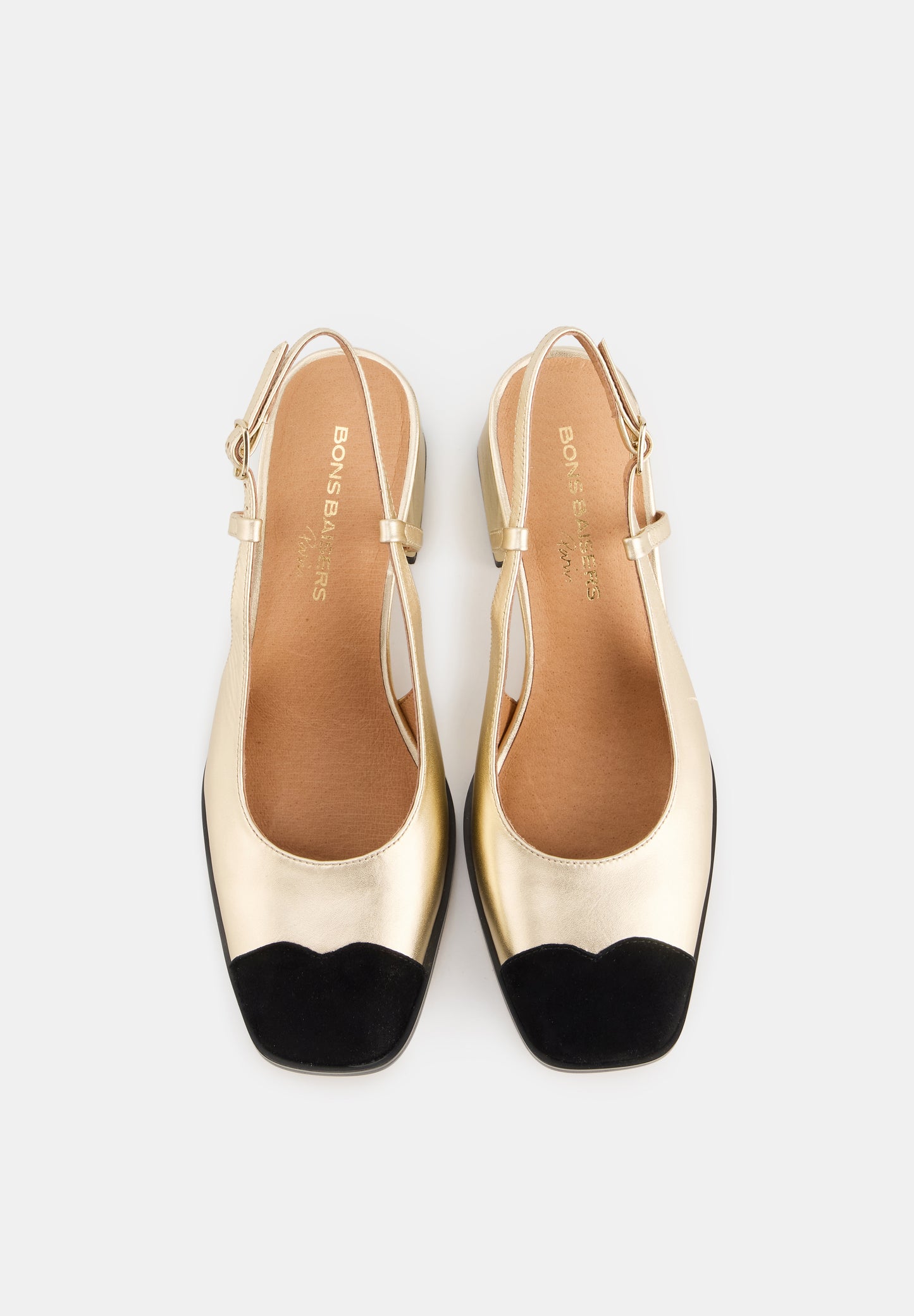 Denise-Metallic light Gold/Suede Black