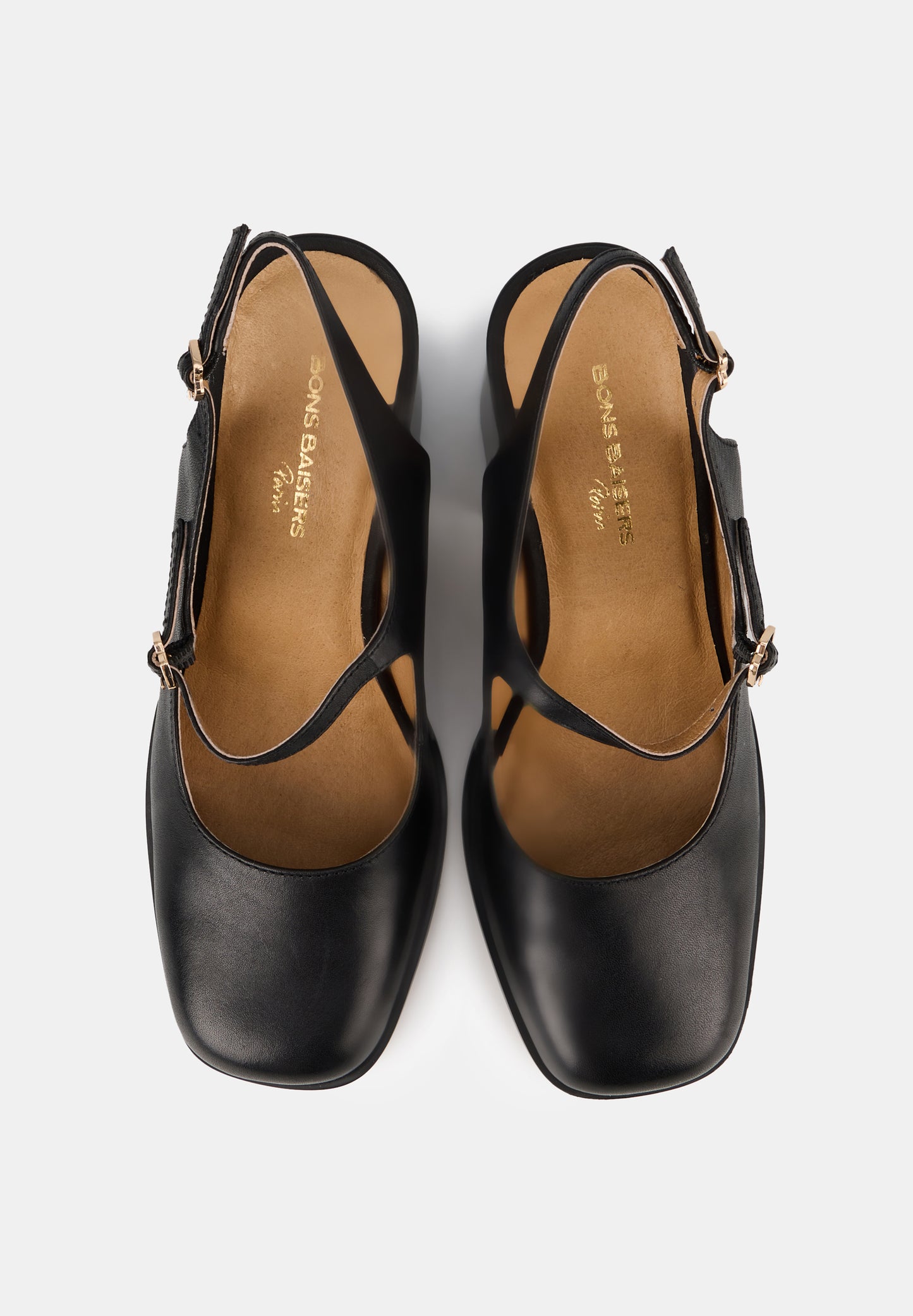 Babies Slingbacks - Cuir Noir - Flora