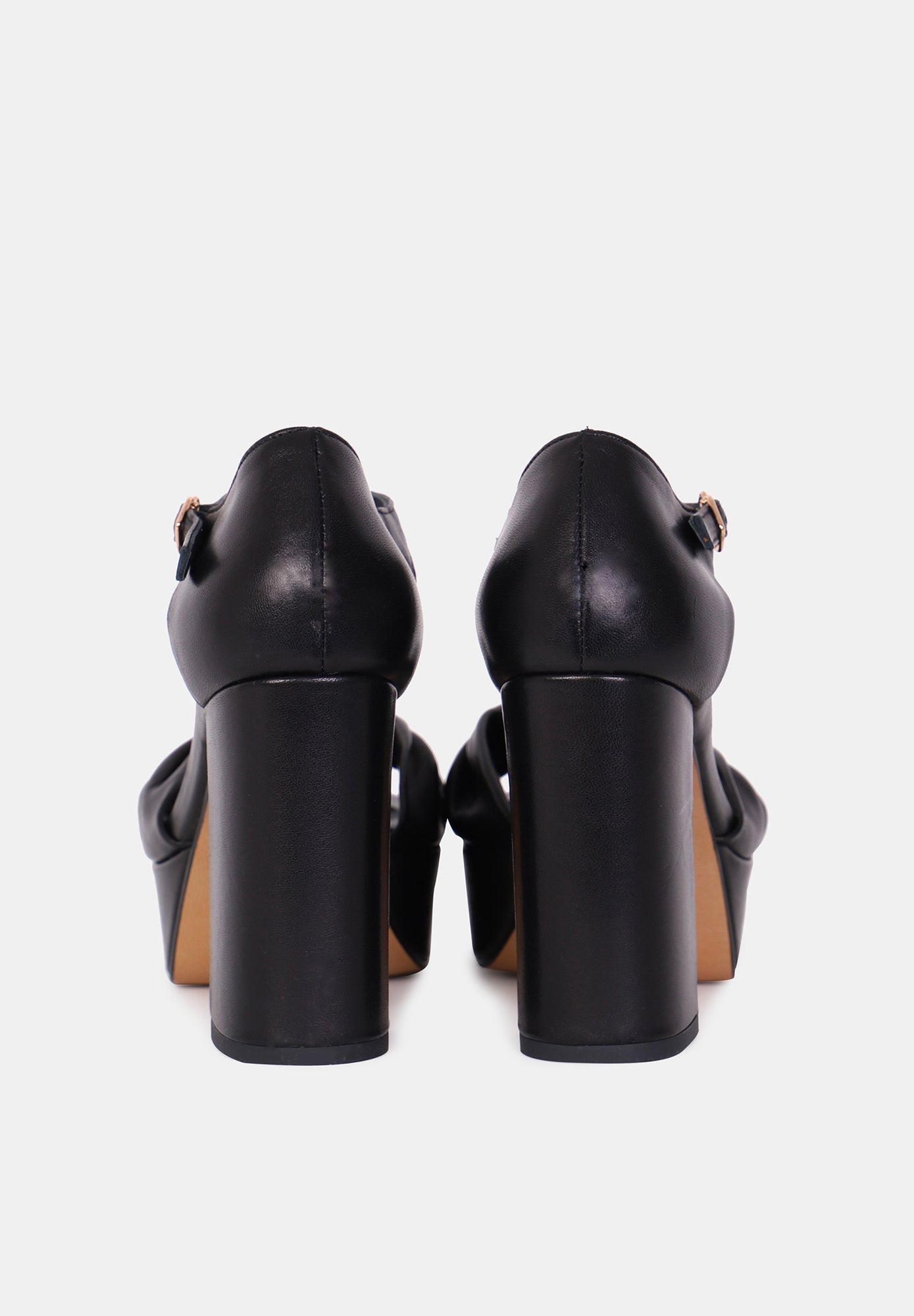 Sandales à talons - Cuir Noir - Monica