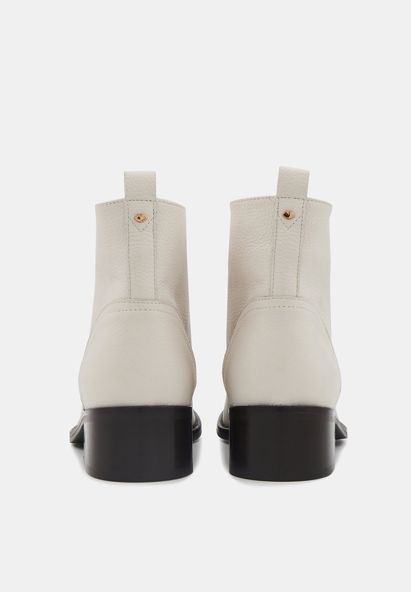 Paulette-Off-white Grained Leather