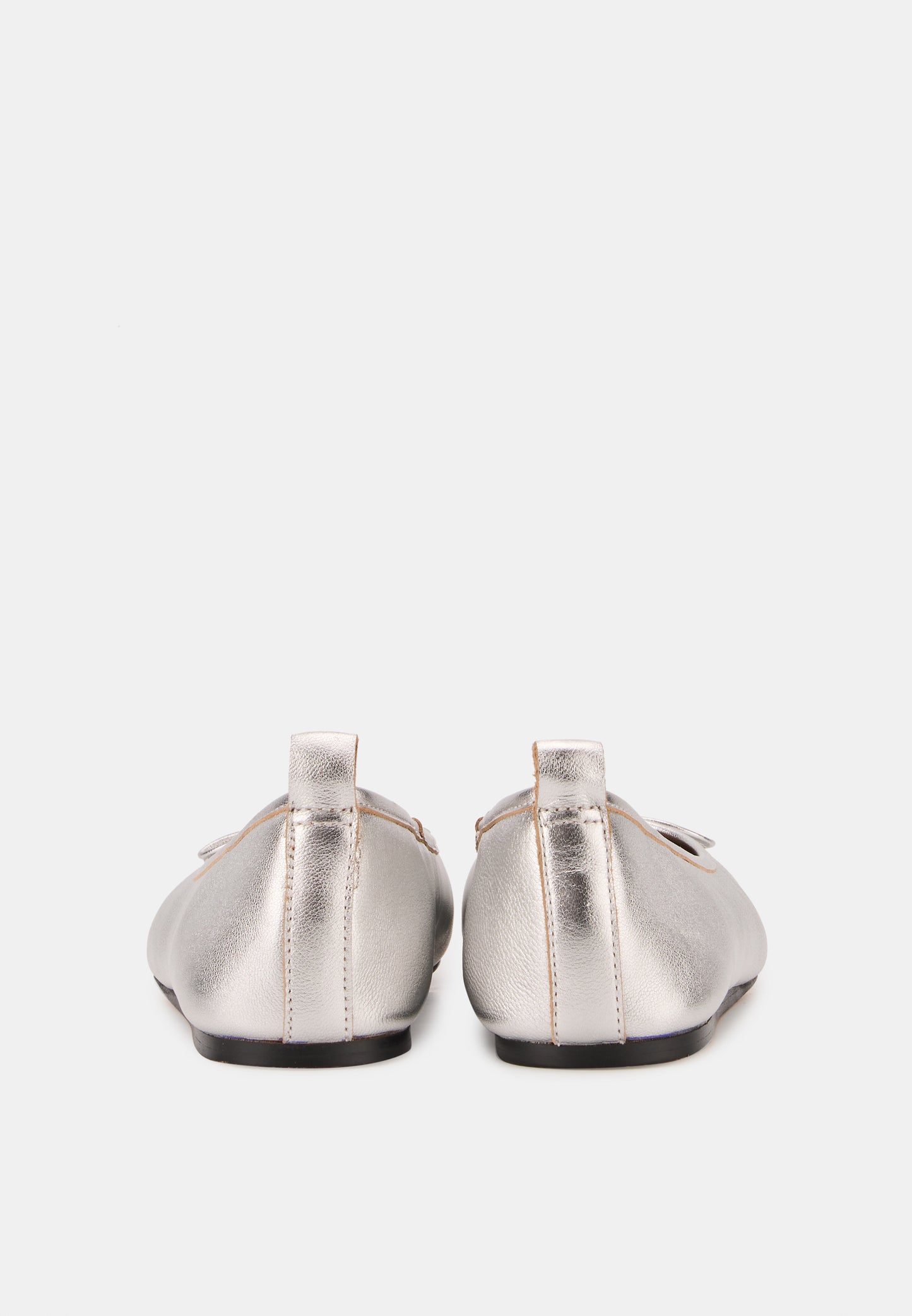 Ballerines - Cuir Métallisé Silver - Félice