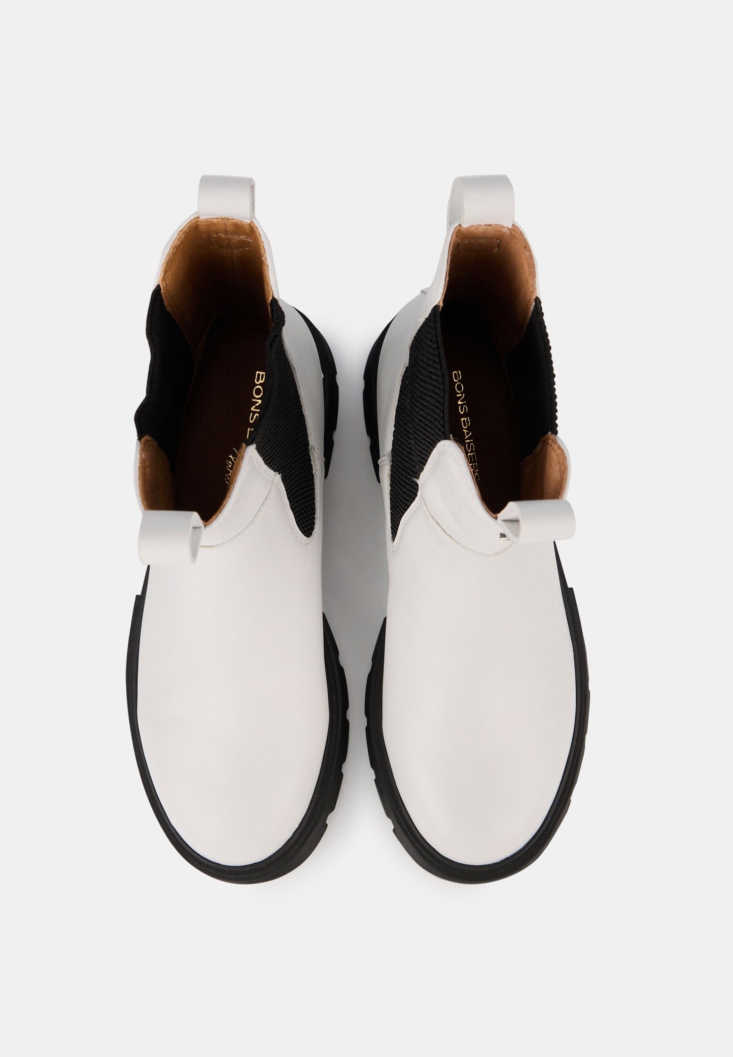 Boots crantées- Cuir lisse blanc - Patti