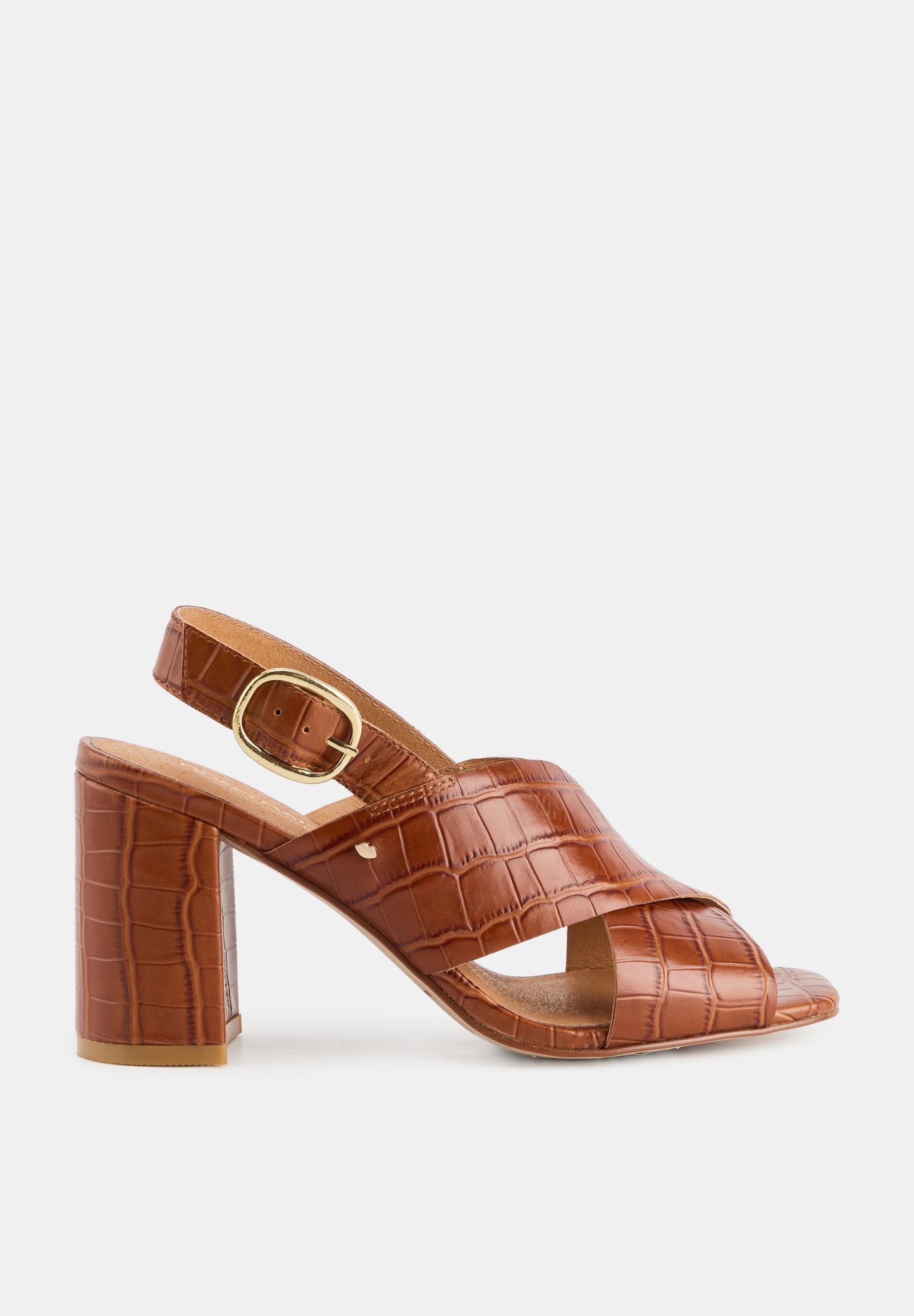 Claudia-Croc Cognac style leather