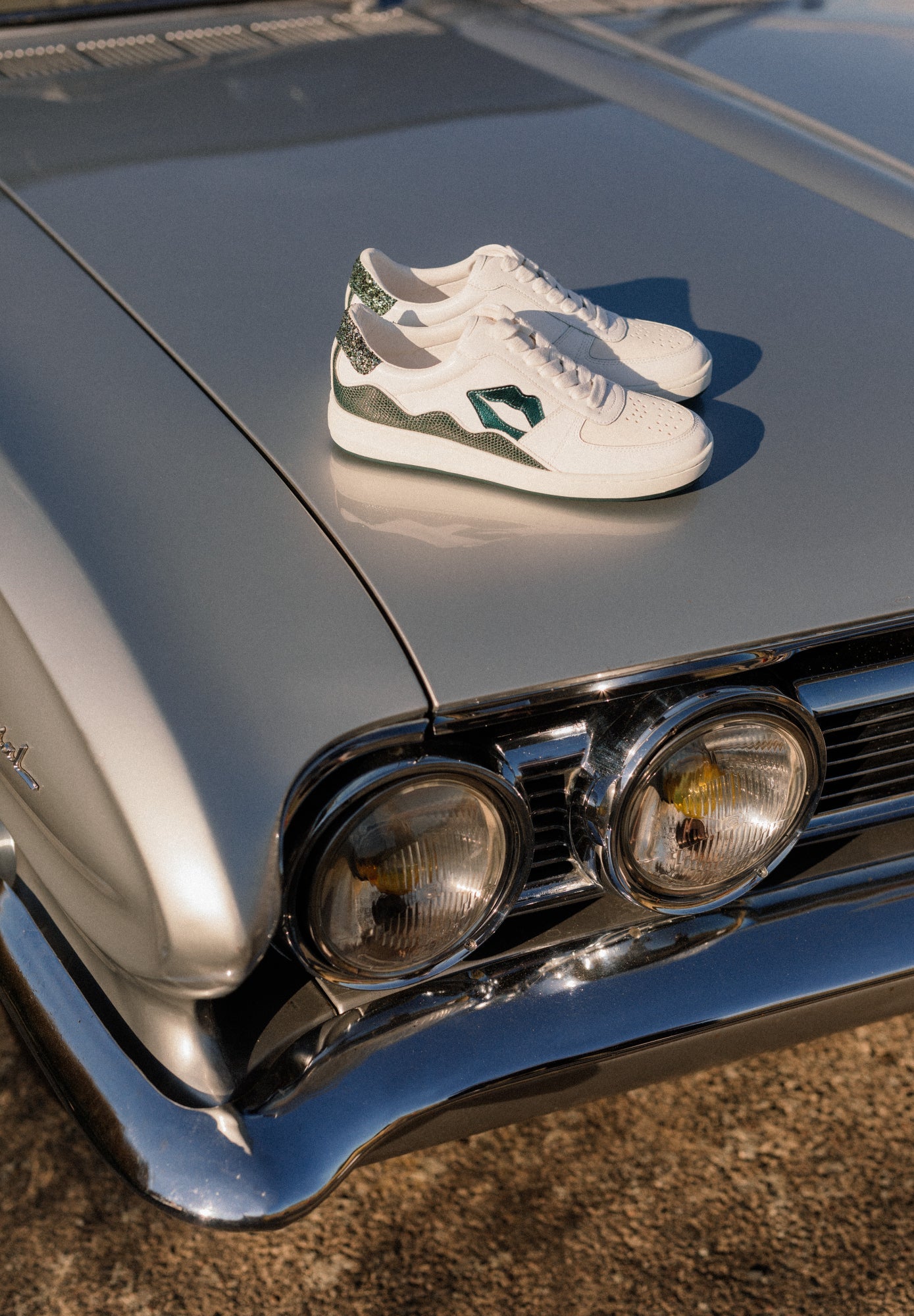 Baskets en cuir-Loulou-Blanc Dark Green