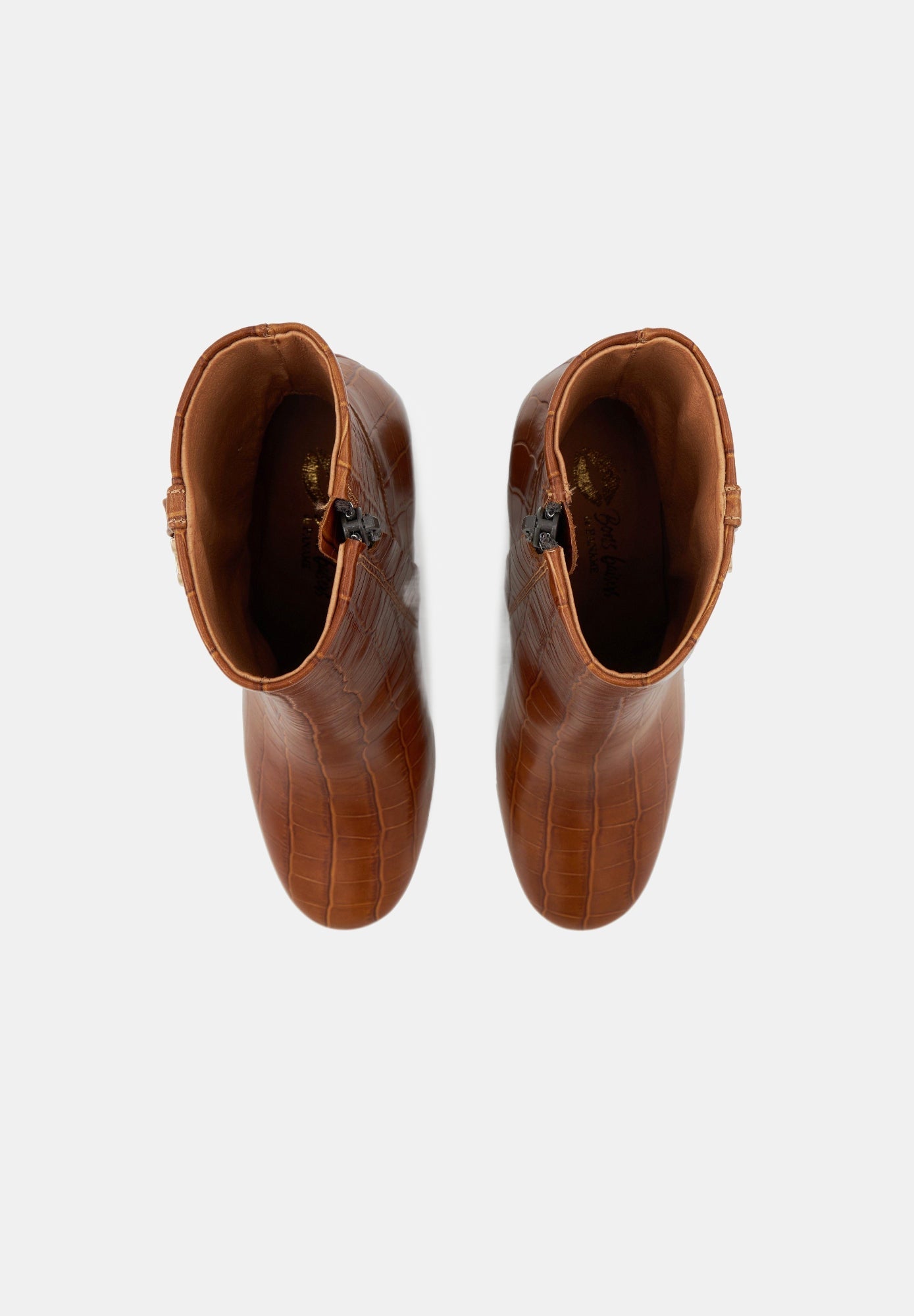 Louise-High Croco Cognac