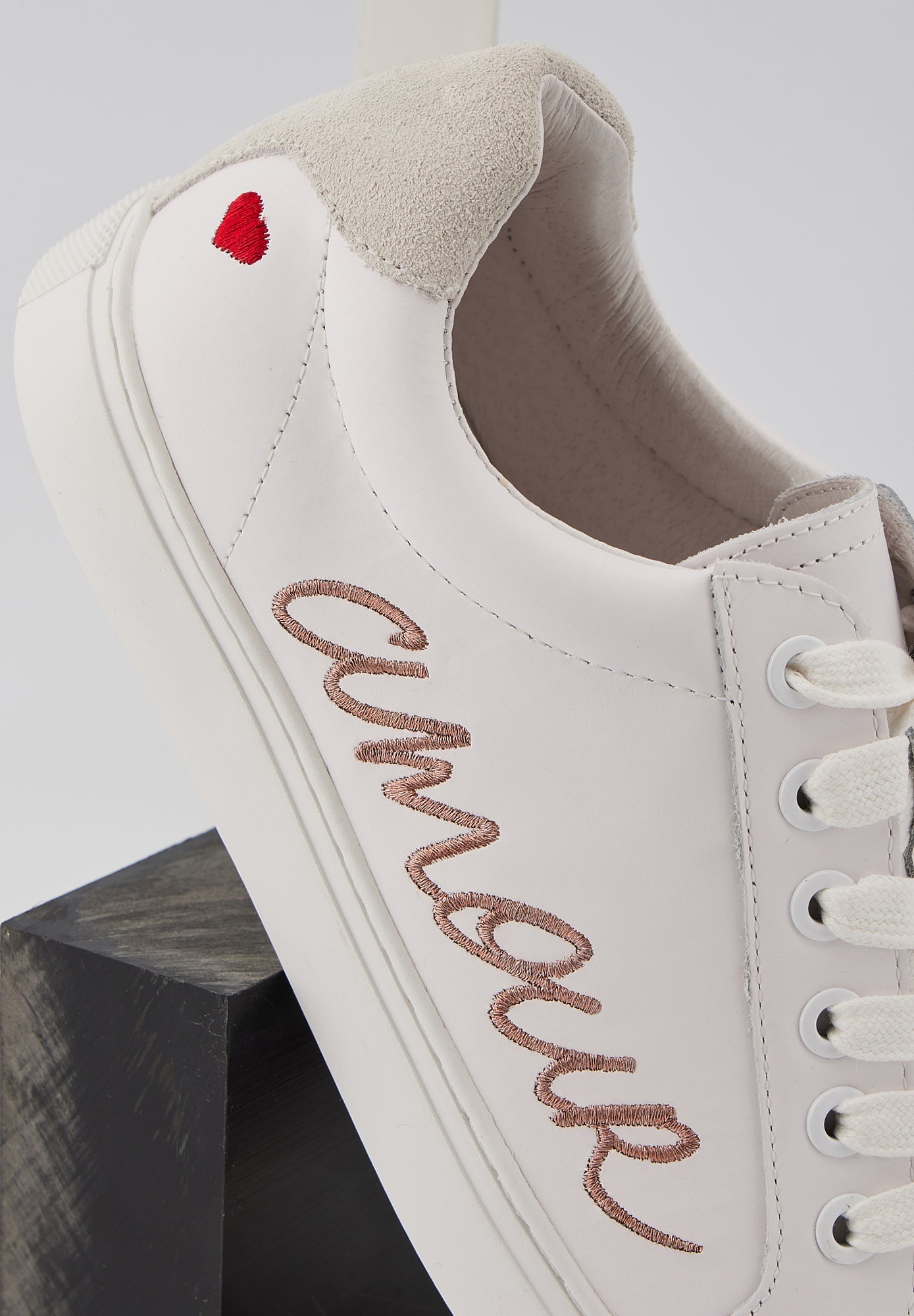 Baskets en cuir-Simone Amour-Blanc/Rose Gold