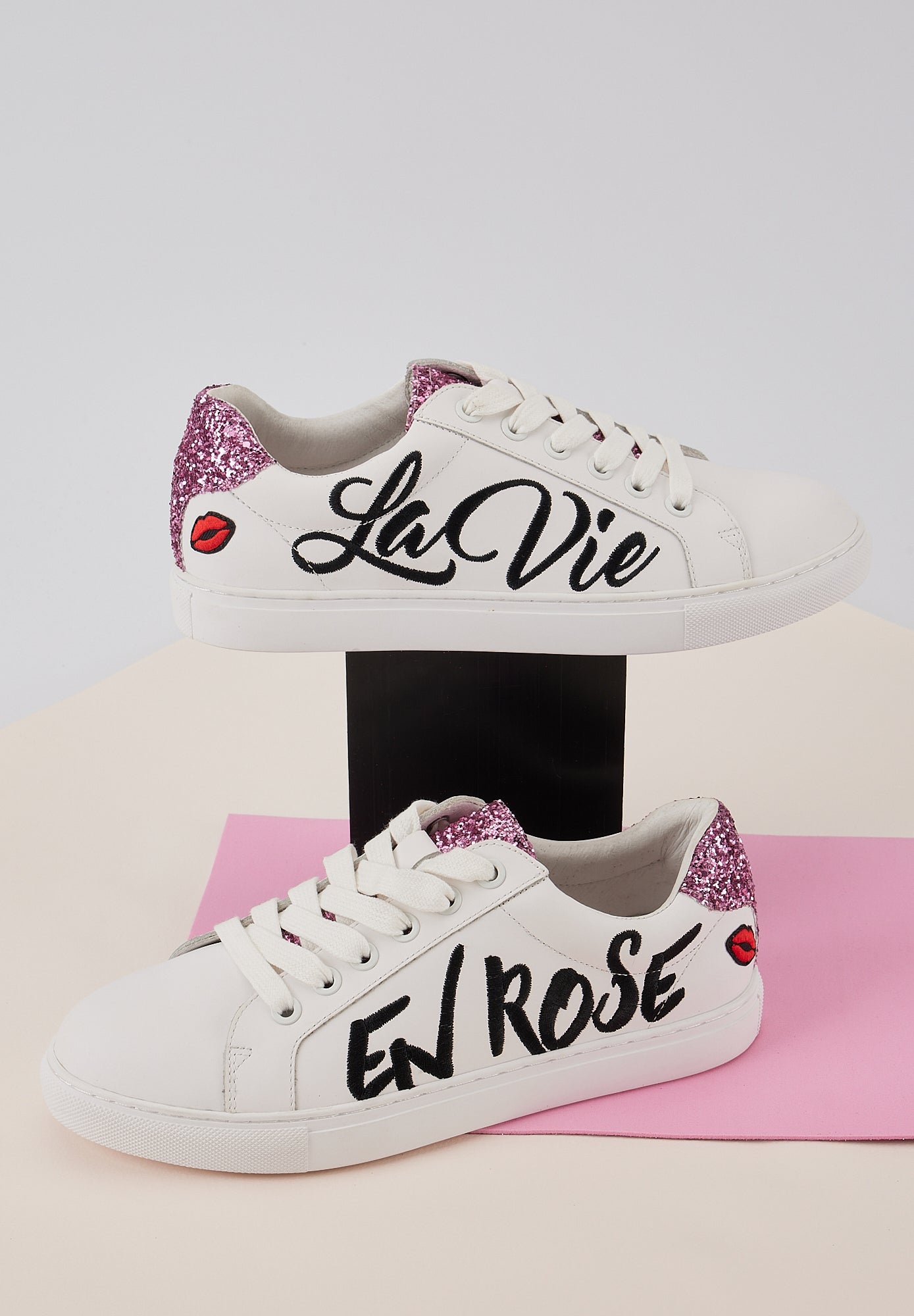 Baskets en cuir-Simone-La vie en Rose – Bons baisers de Paname FR