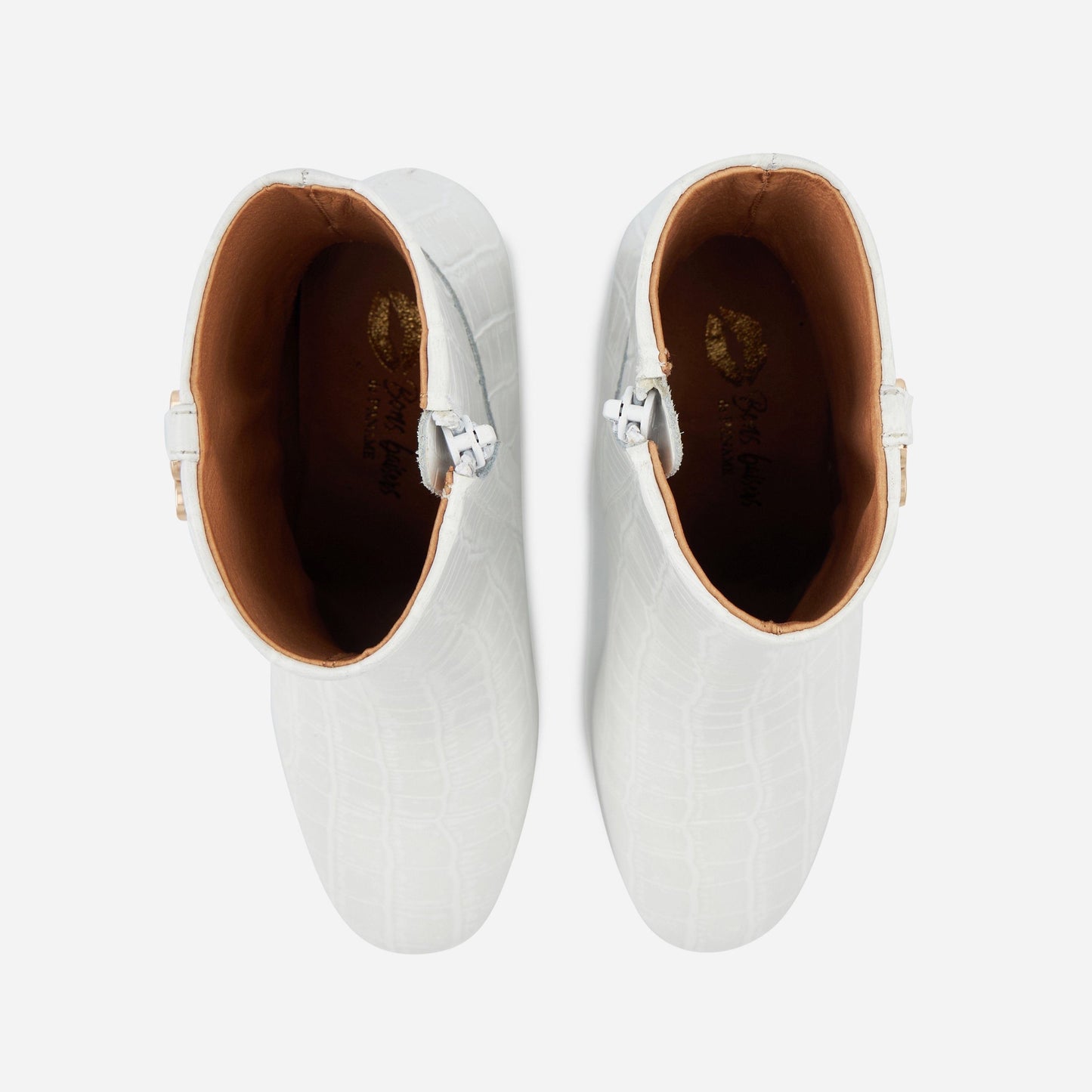 CITY - Louise-High Croco Blanc Craie