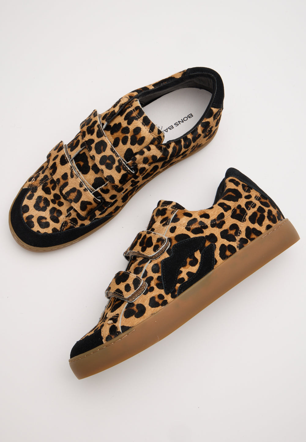 Sneakers femme en cuir — Elisabeth — Leopard Noir
