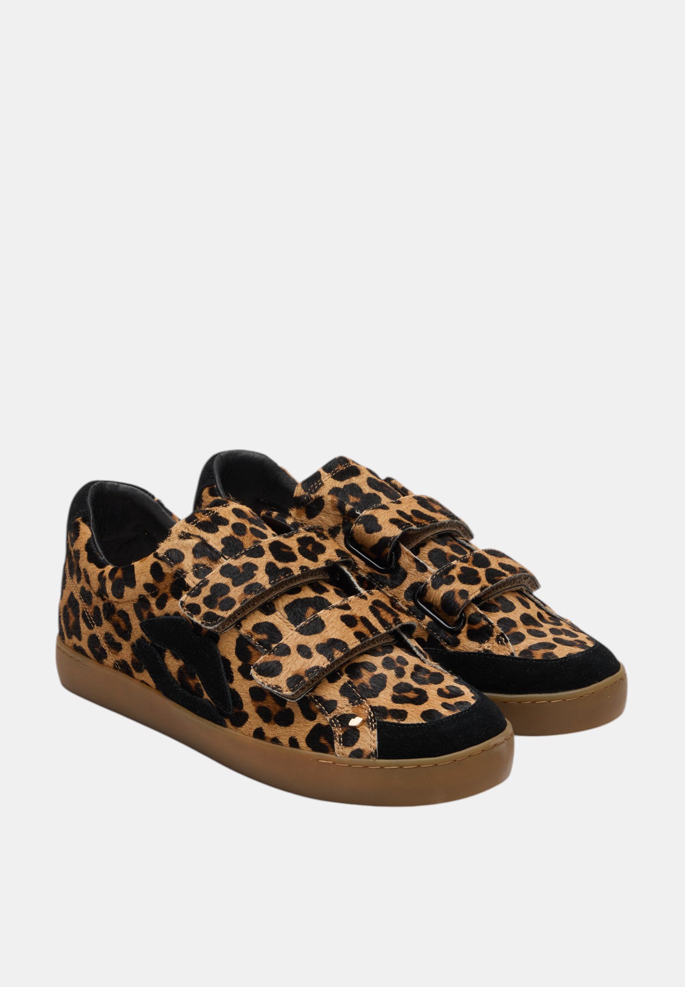 Baskets en cuir-Elisabeth-Leopard Noir