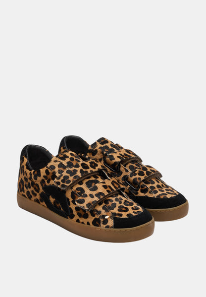 Baskets en cuir-Elisabeth-Leopard Noir