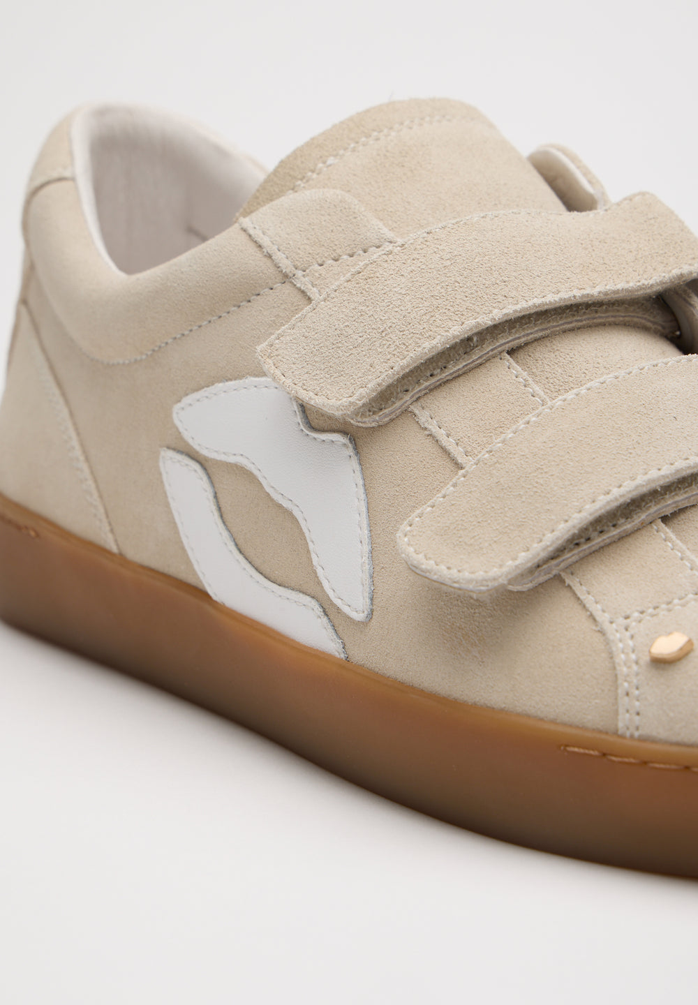 Sneakers femme en cuir — Elisabeth — Suede Creme