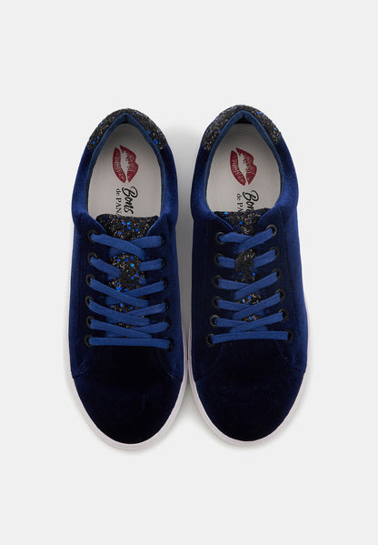 Simone Velvet-Glitter Navy