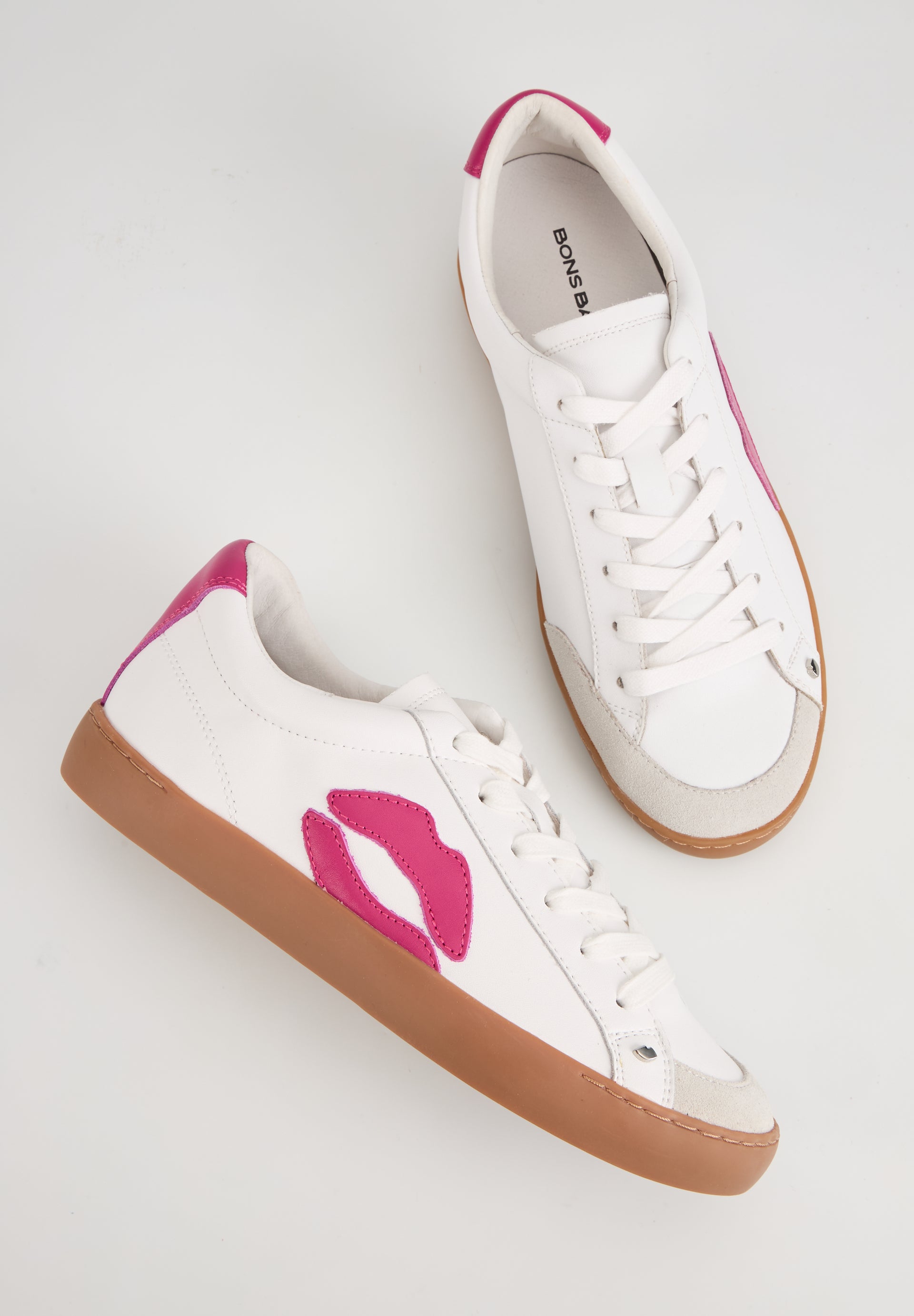 Baskets en cuir-Colette-Blanc Rose