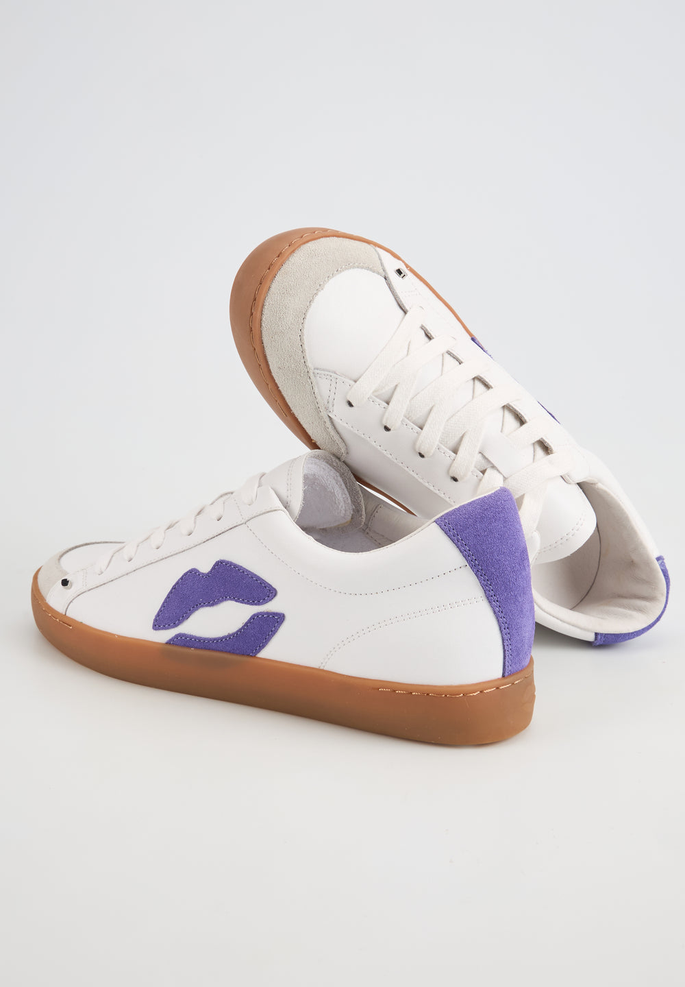 Sneakers femme en cuir — Colette — Blanc Violet