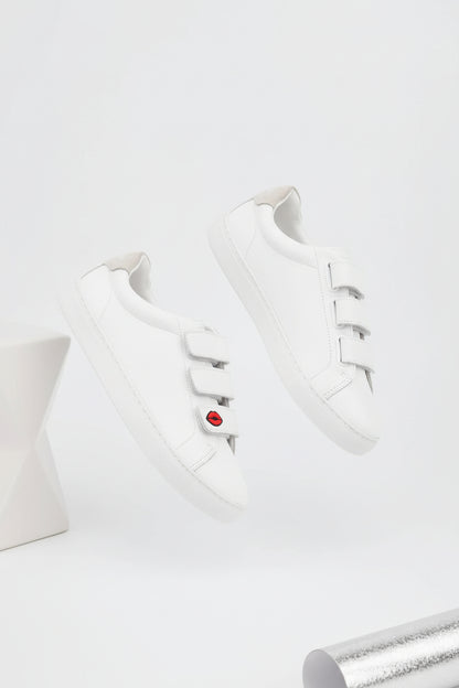 Baskets en cuir-Edith Legende-Blanc