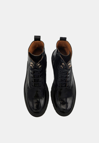 Camille-Black Shiny Leather