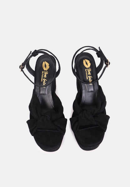 Kim-Black Velvet Leather
