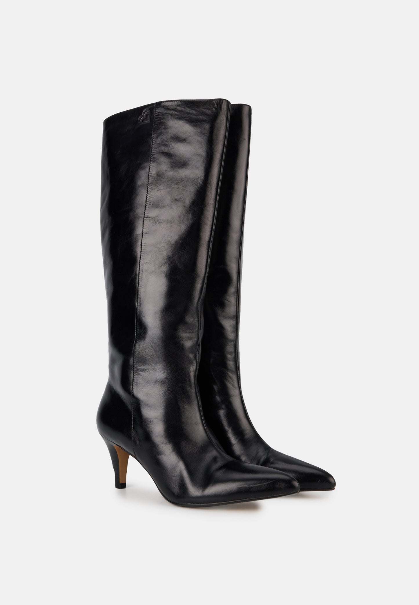 Bottes à talons - Cuir Noir - Adriana