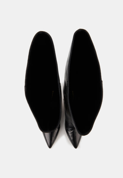 Bottes à talons - Cuir Noir - Adriana