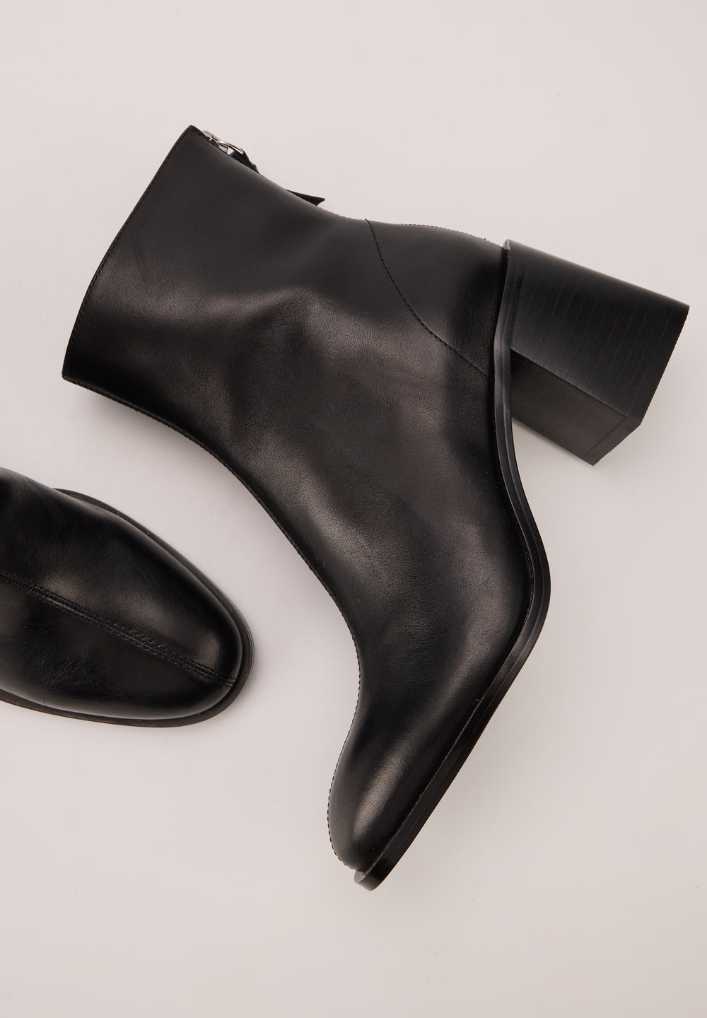 Bottines à talons - Cuir Lisse Noir - Lennie
