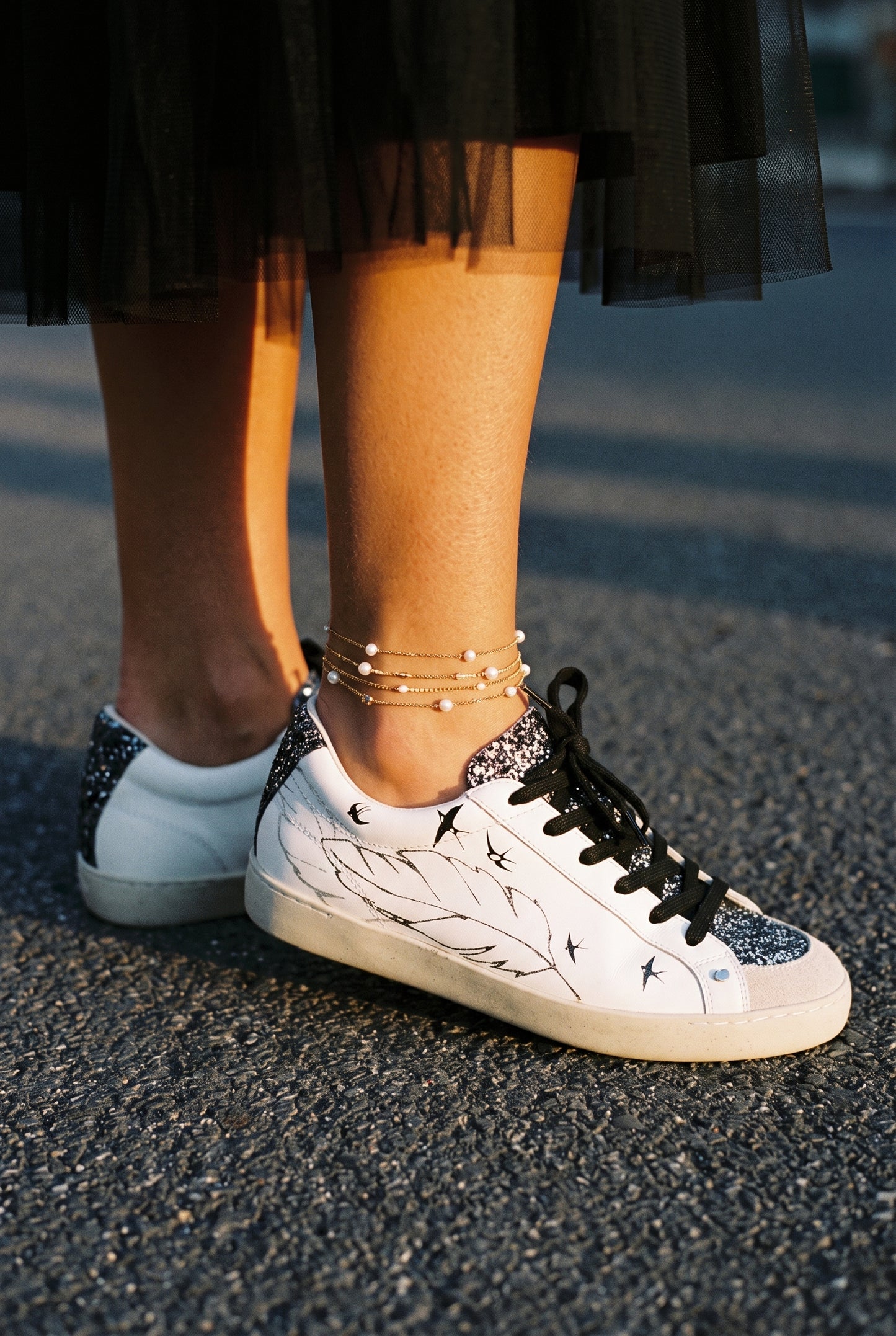 Baskets en cuir-Colette-Plumes