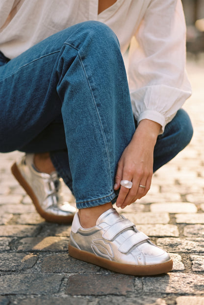 Baskets en cuir-Elisabeth-Silver