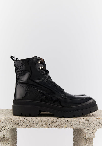 Camille-Black Shiny Leather