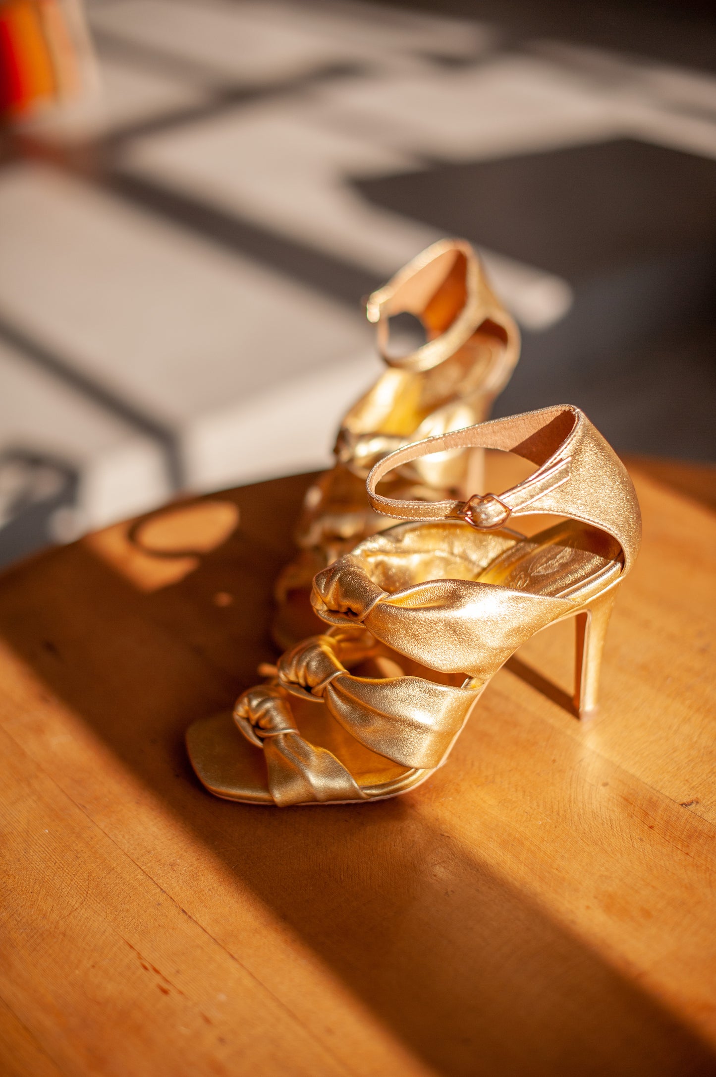 Michelle-Gold Metallic Leather