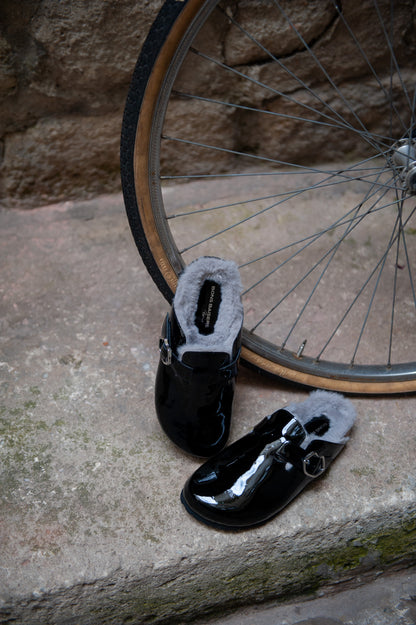 Mules - Cuir Brillant Noir - Dakota