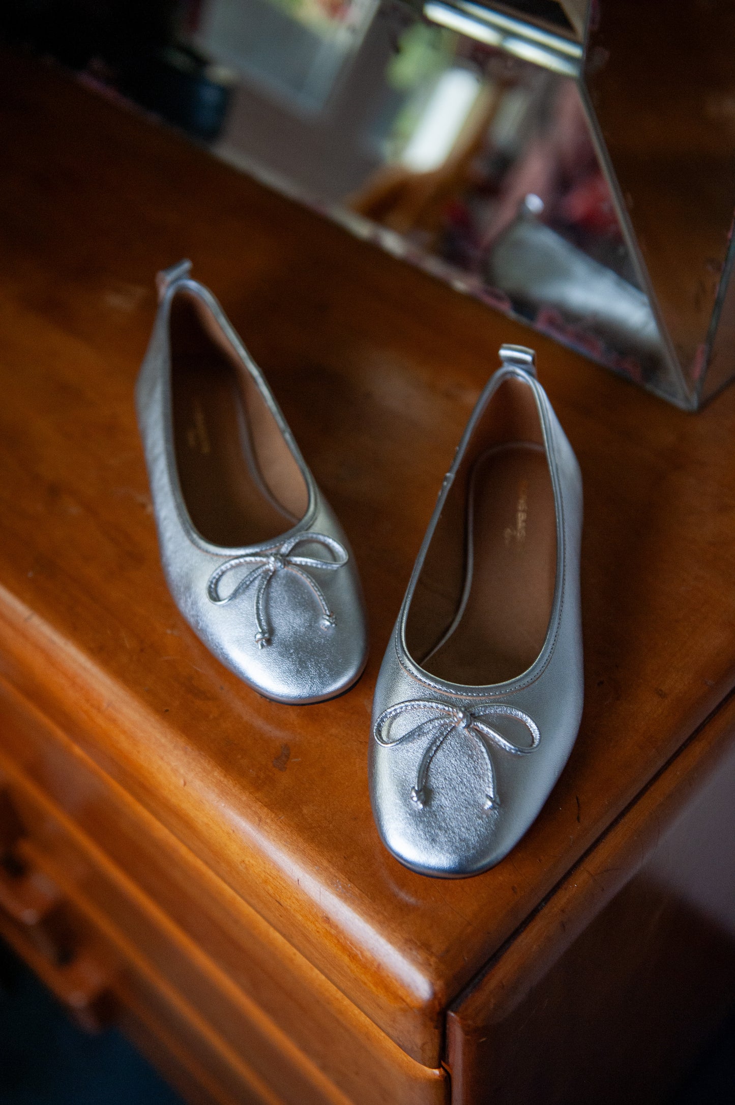 Ballerines - Cuir Métallisé Silver - Félice
