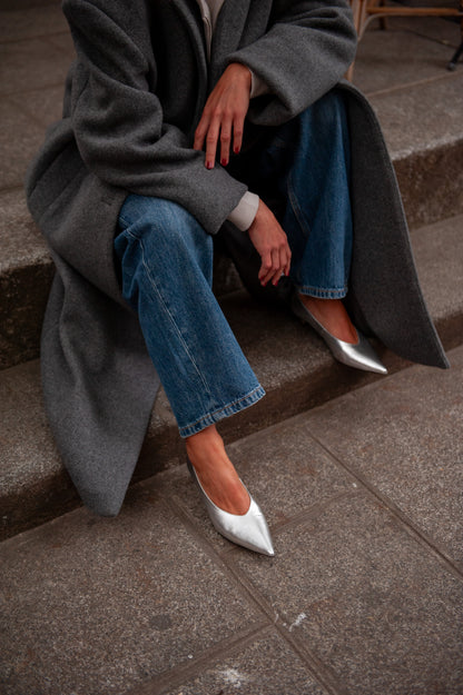 Escarpins - Cuir Métallisé Silver - Marta