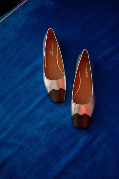 Ballerines - Cuir Métallisé Silver - Elisa