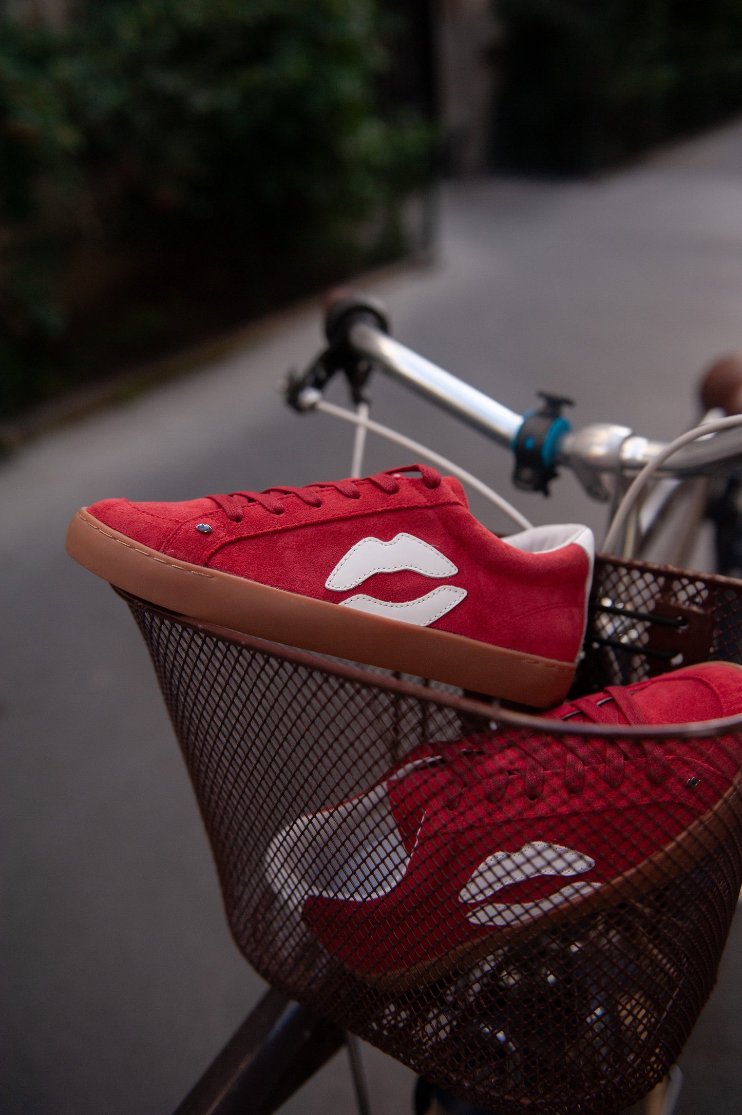 Baskets en cuir-Colette-Rouge Suede