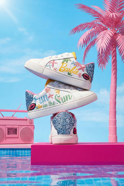 Baskets en cuir-Mini Simone Barbie-Fun in the sun