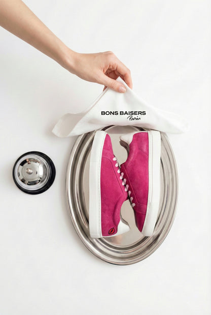 Baskets en cuir-Simone-Rose Suede