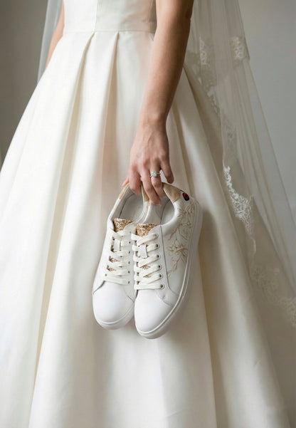 Baskets en cuir-Simone-Gold Flowers