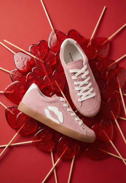 Baskets en cuir-Colette-Rose Suede