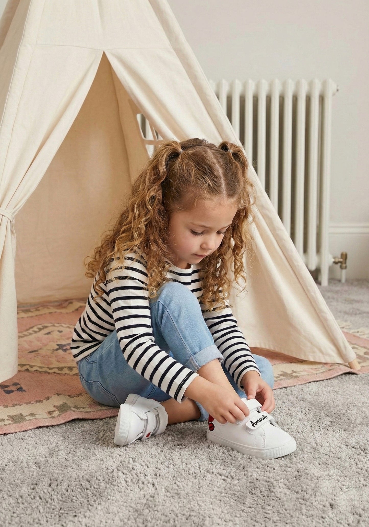 Baskets en cuir-Mini Edith-Amour