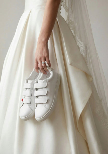 Baskets en cuir-Edith Legende-Blanc