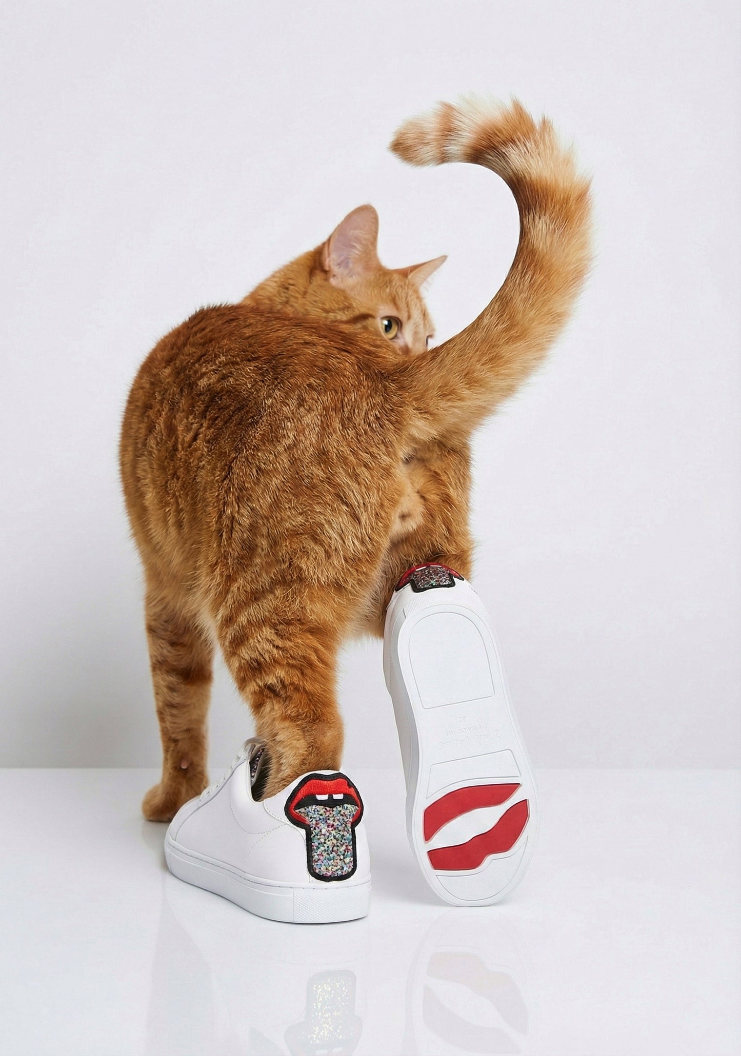Baskets en cuir-Simone-Glitter Tongue