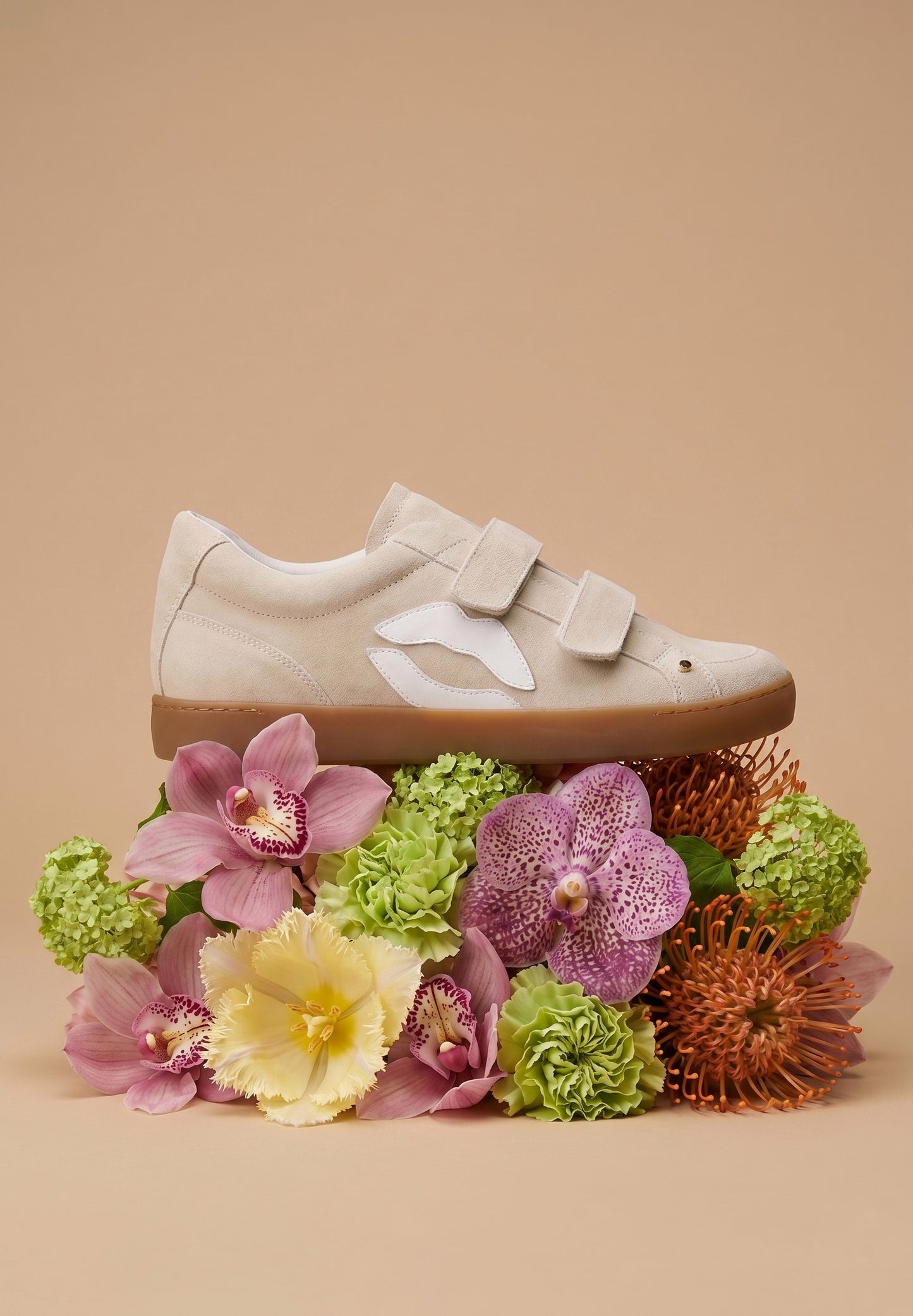 Baskets en cuir-Elisabeth-Suede Creme