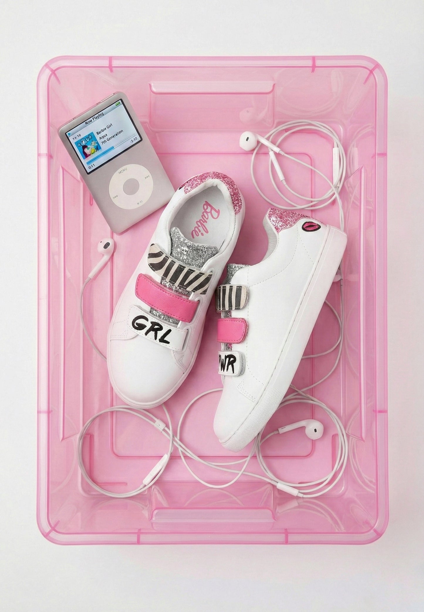 Baskets en cuir-Edith Barbie-Grl Pwr Zebra
